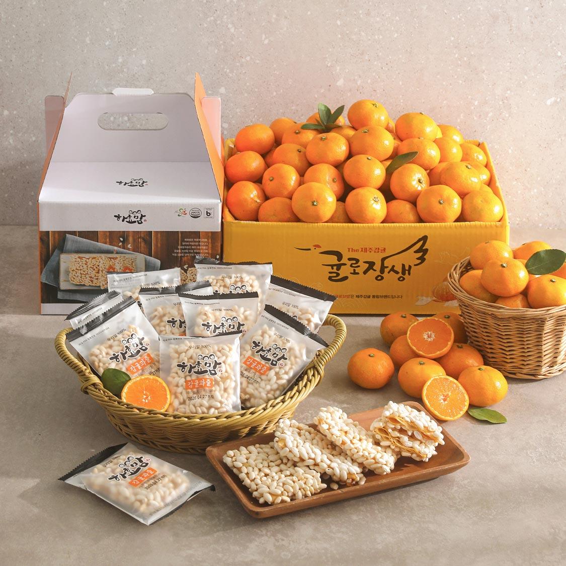 [연말한정! 감귤/과즐 개별 발송] 제주감귤 4kg (1박스)+감귤과즐 24봉 선물세트