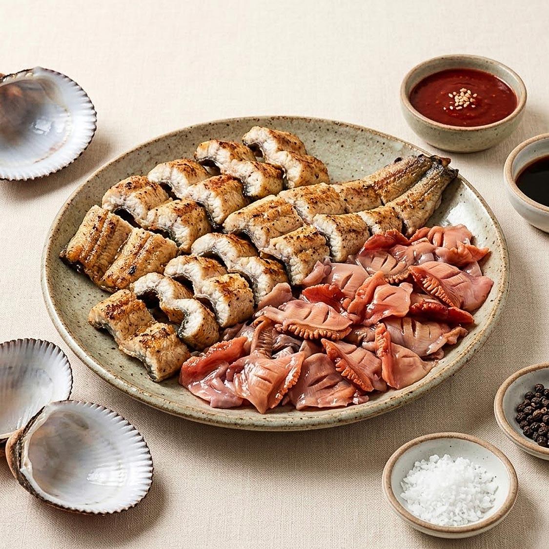 순살장어 1팩 (500g) + 피조개 2팩 (50미)