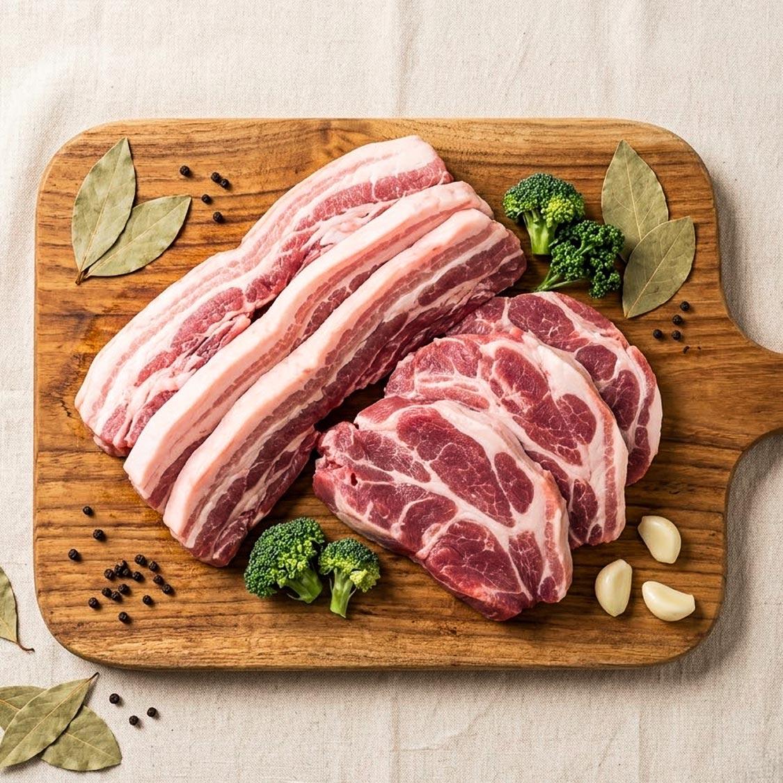 한돈 삼겹살 + 목살(각600g) 총1200g