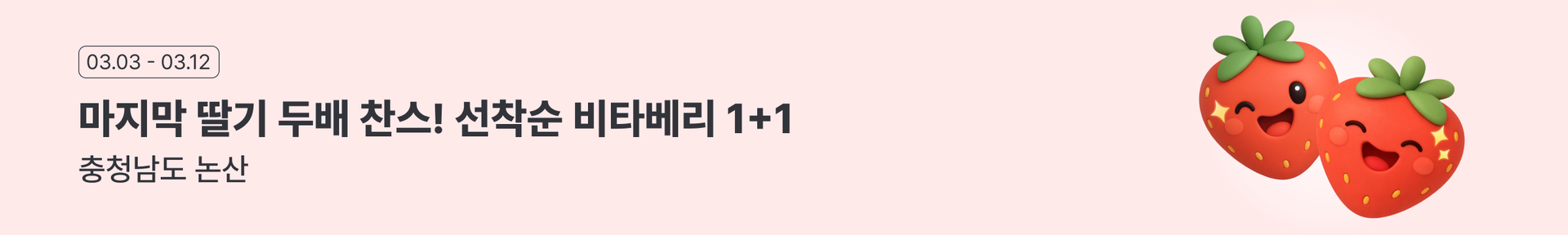 논산 딸기 마지막 1+1 이벤트