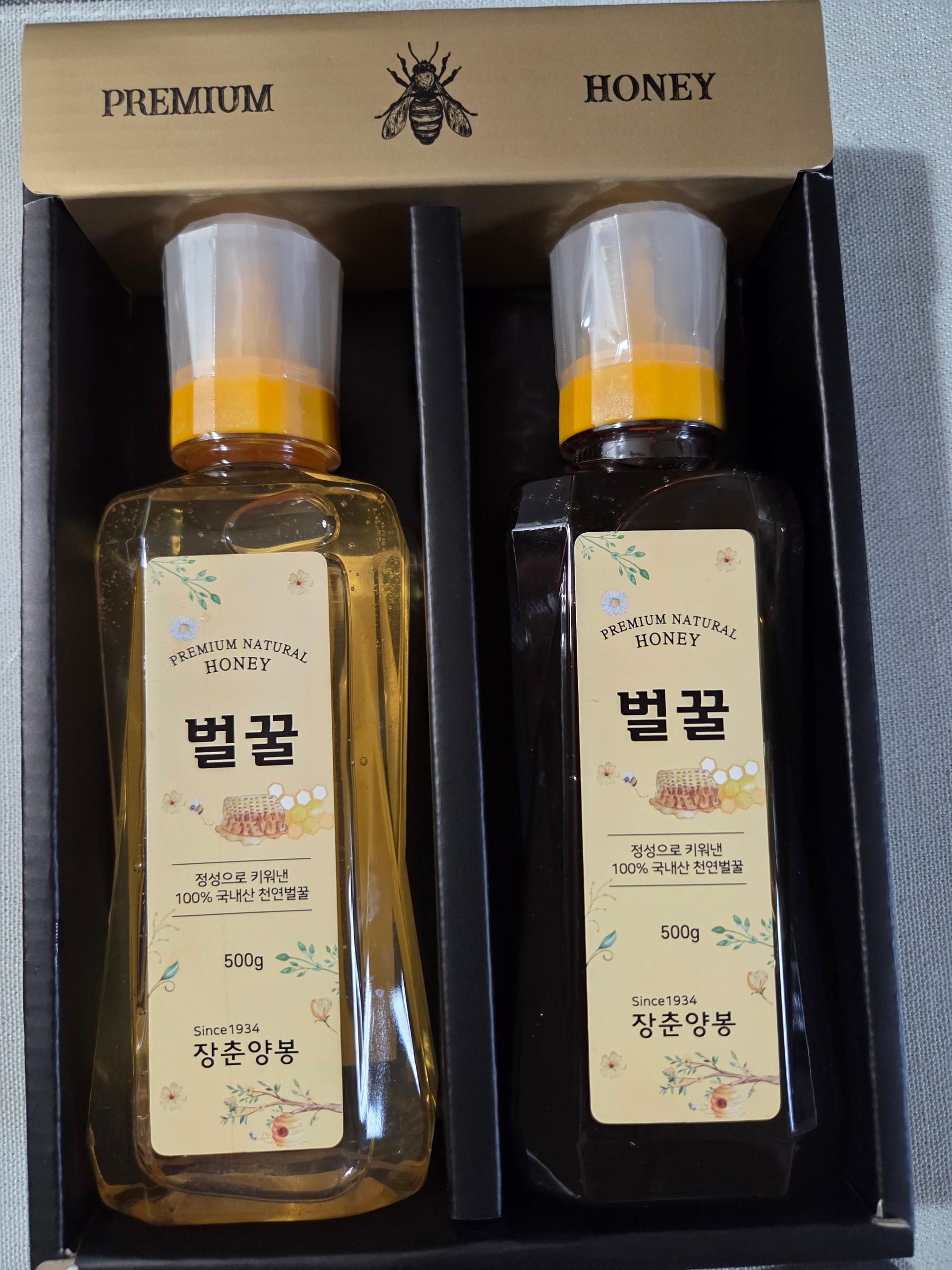 천연 토종꿀 선물세트 (아카시아꿀500g+밤꽃꿀500g)