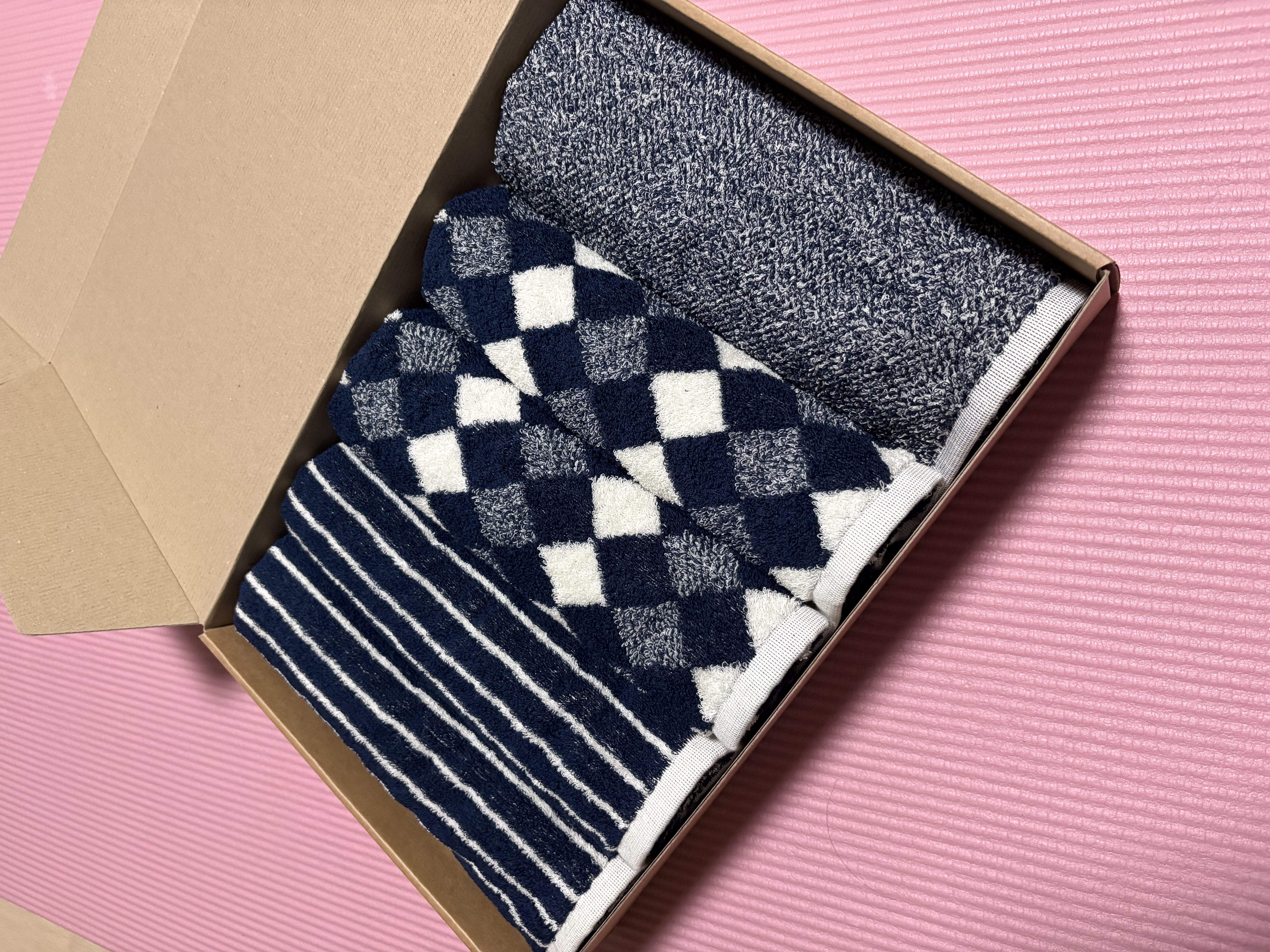 클라우망 60수코마사 선염 호텔수건 × 5장세트(+포장박스)-1