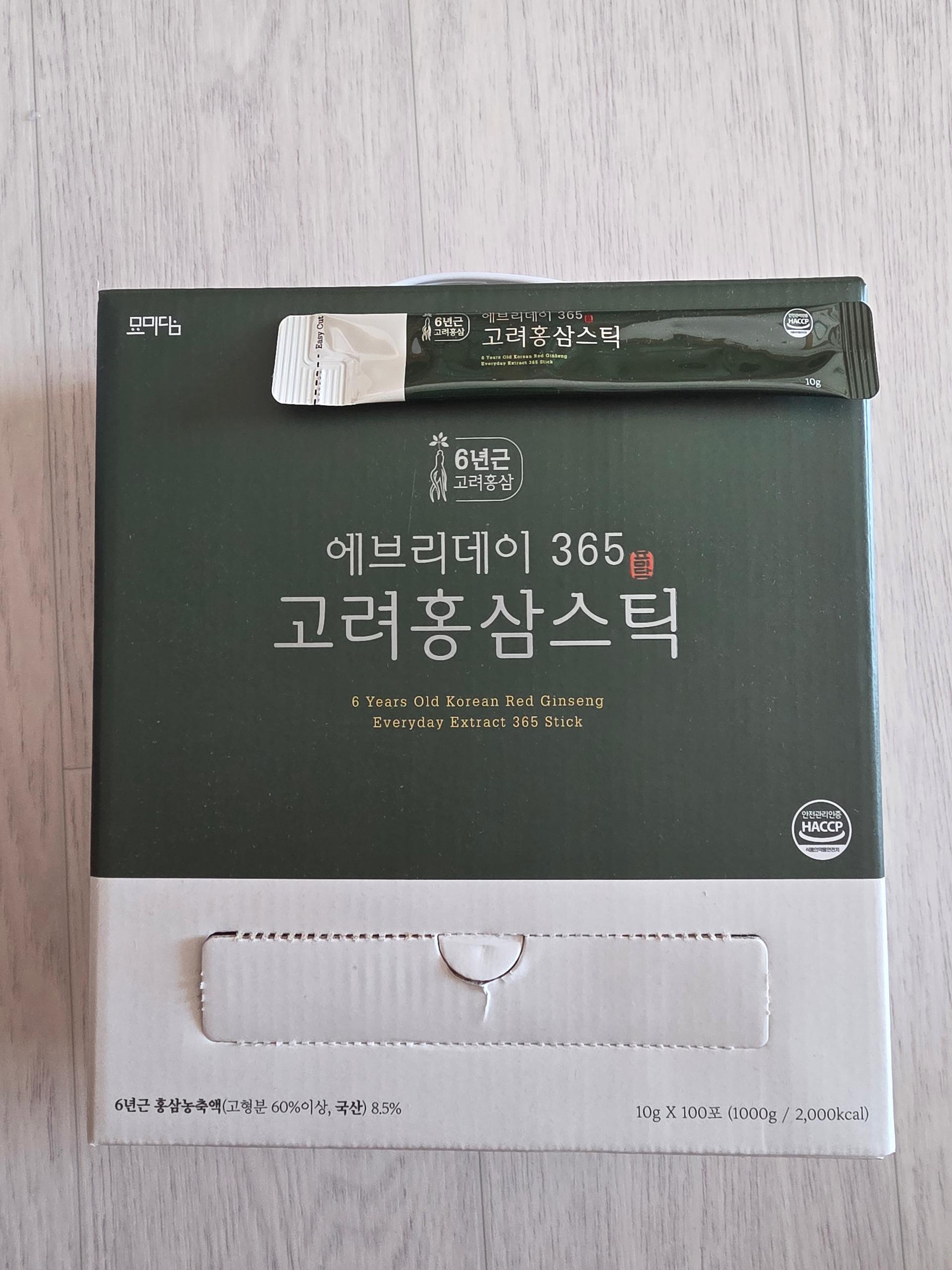묘미담 6년근 에브리데이365 고려홍삼스틱 100포 이미지