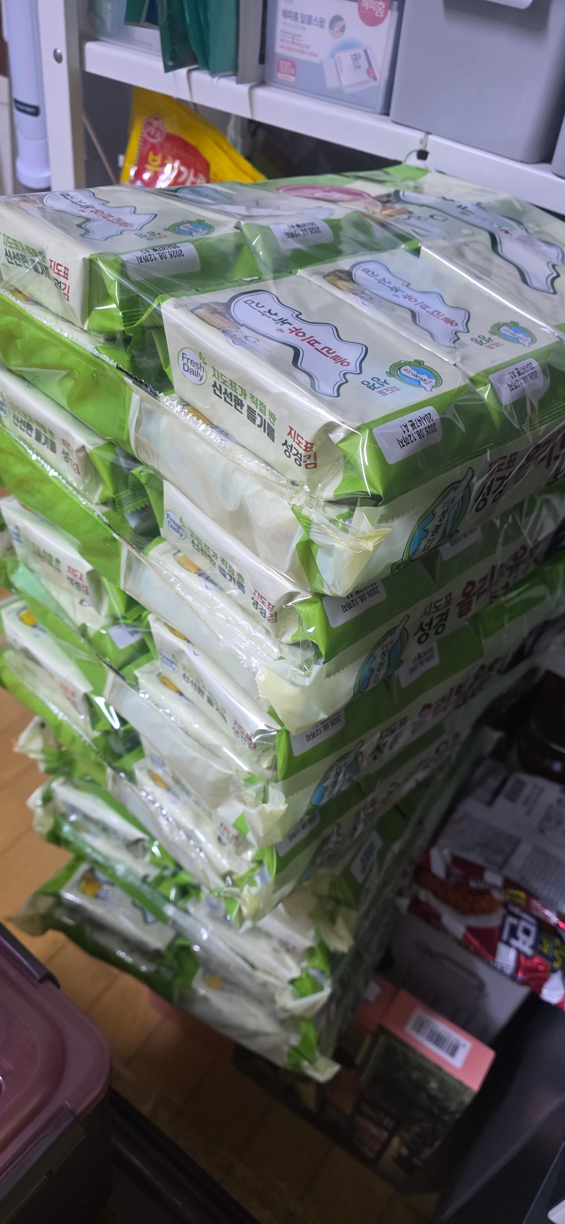 지도표 성경김_올리브&녹차식탁김 4g × 16봉 × 8봉 (128봉/1BOX)