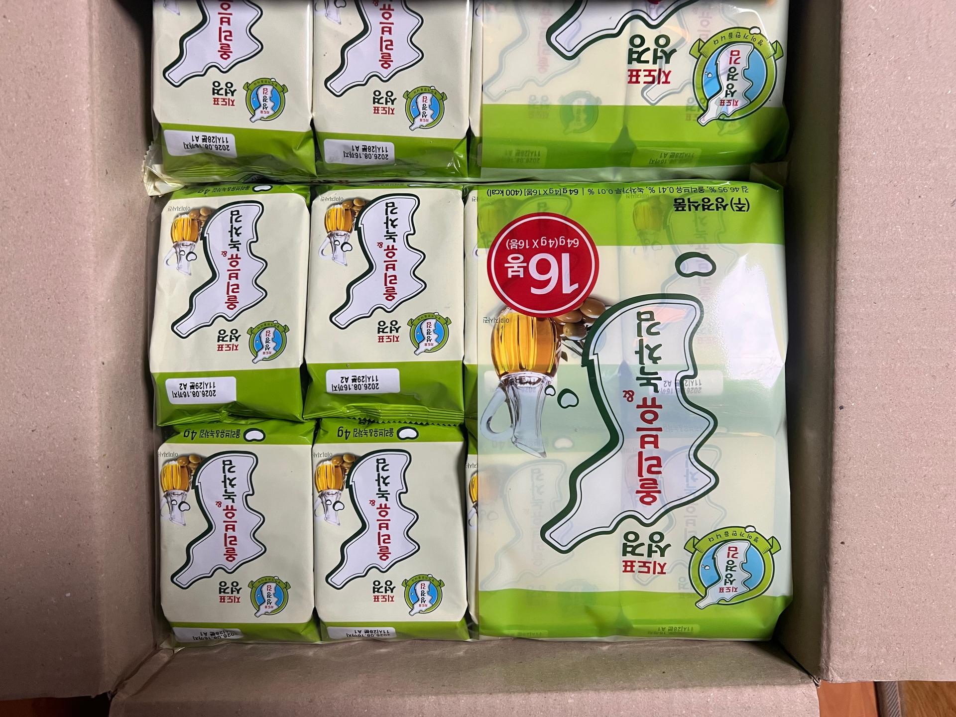 지도표 성경김_올리브&녹차식탁김 4g × 16봉 × 8봉 (128봉/1BOX)