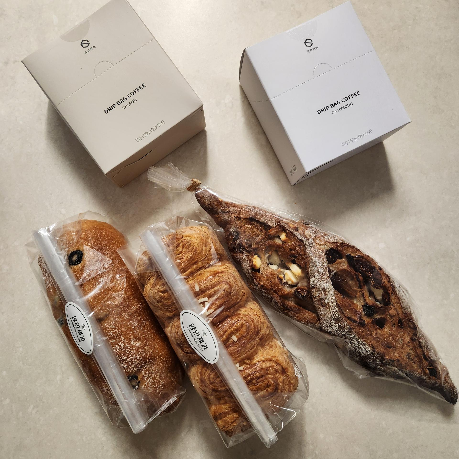 양인제과 건강 빵 3종 + 육각커피 드립백 2종 세트