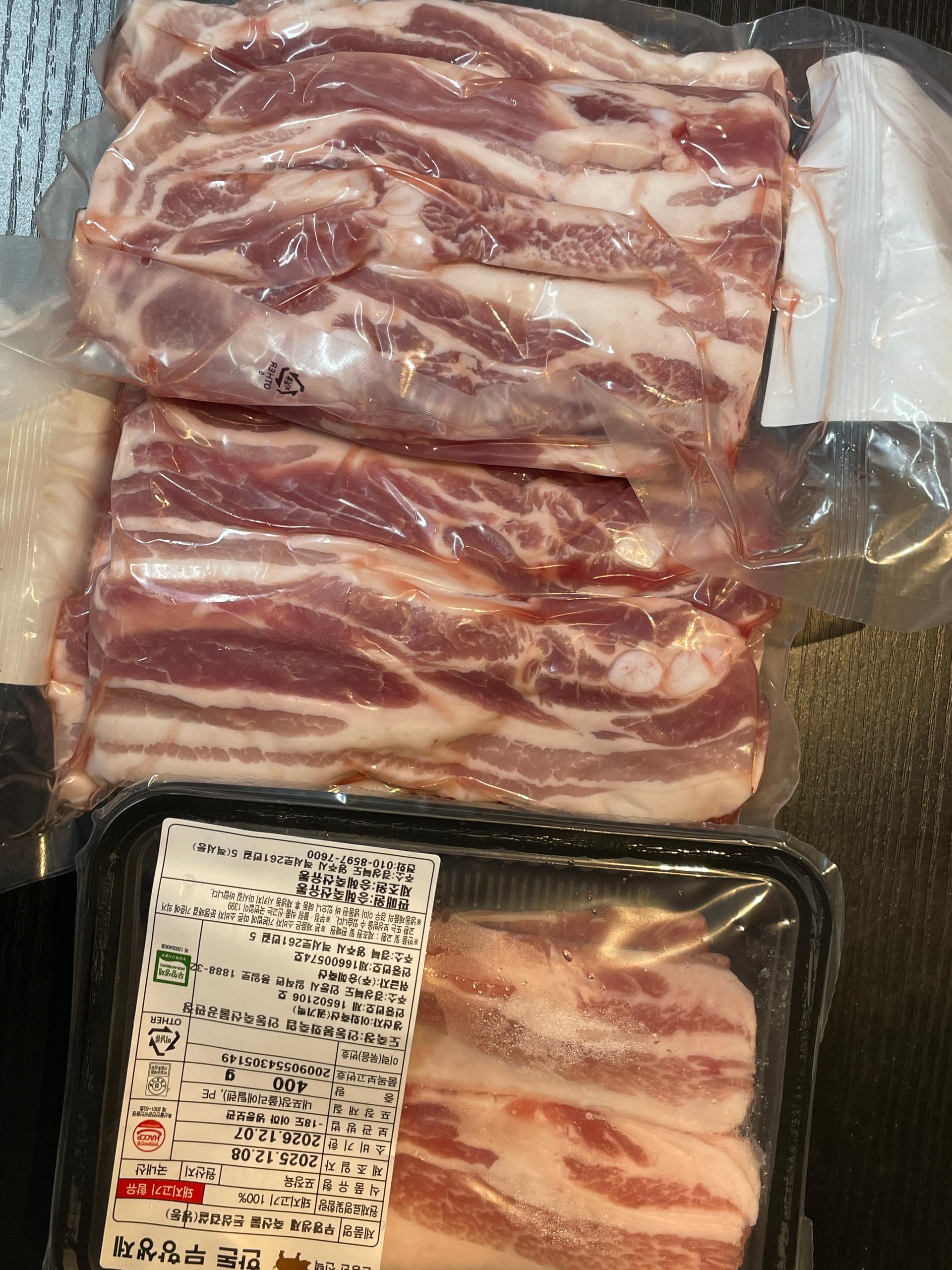 무항생제 한돈 삼겹살 1.3kg(1.1kg+200g추가증정) + 곰탕세트or대패삼겹살400g 추가증정