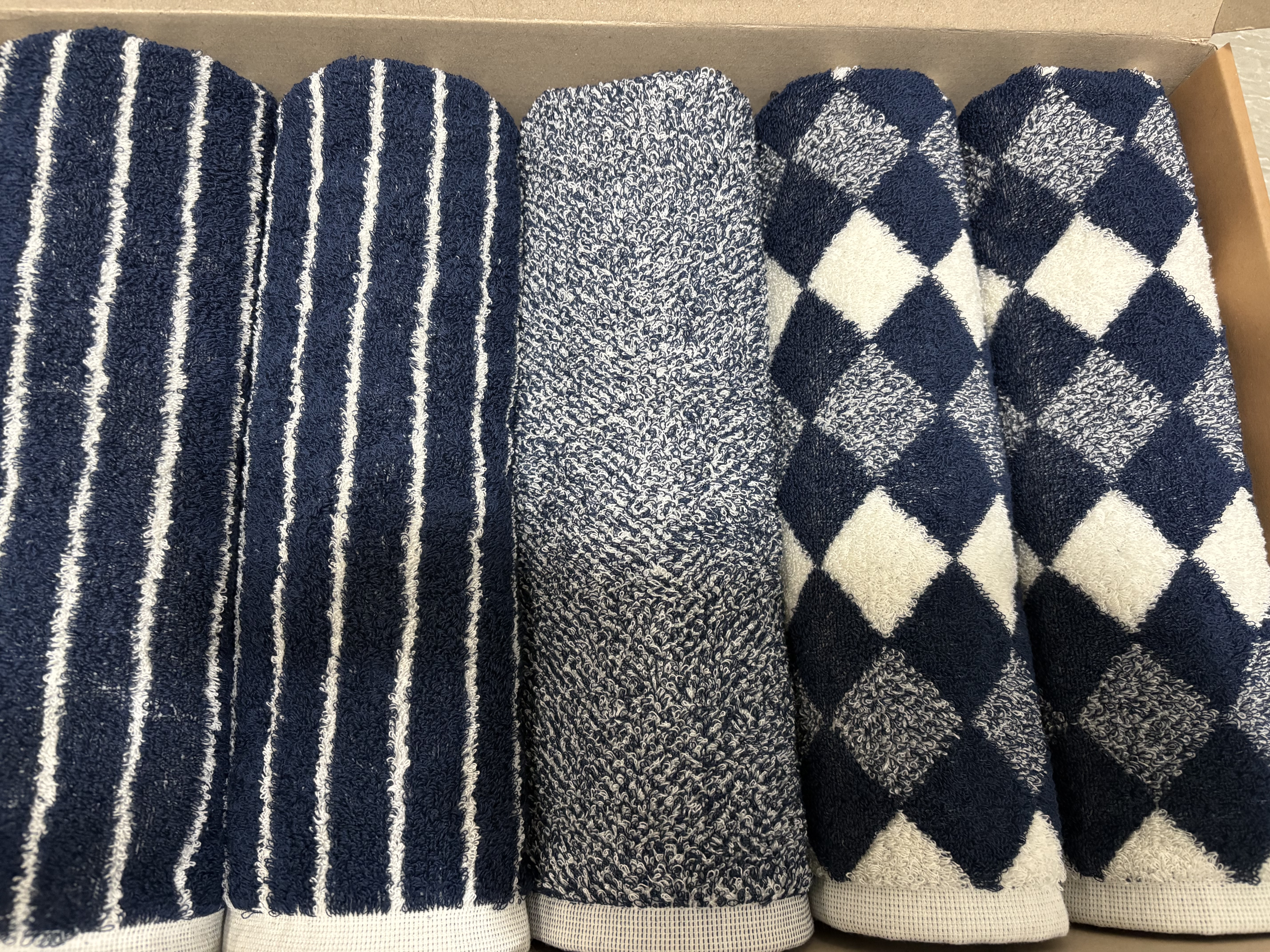 클라우망 60수코마사 선염 호텔수건 × 5장세트(+포장박스)