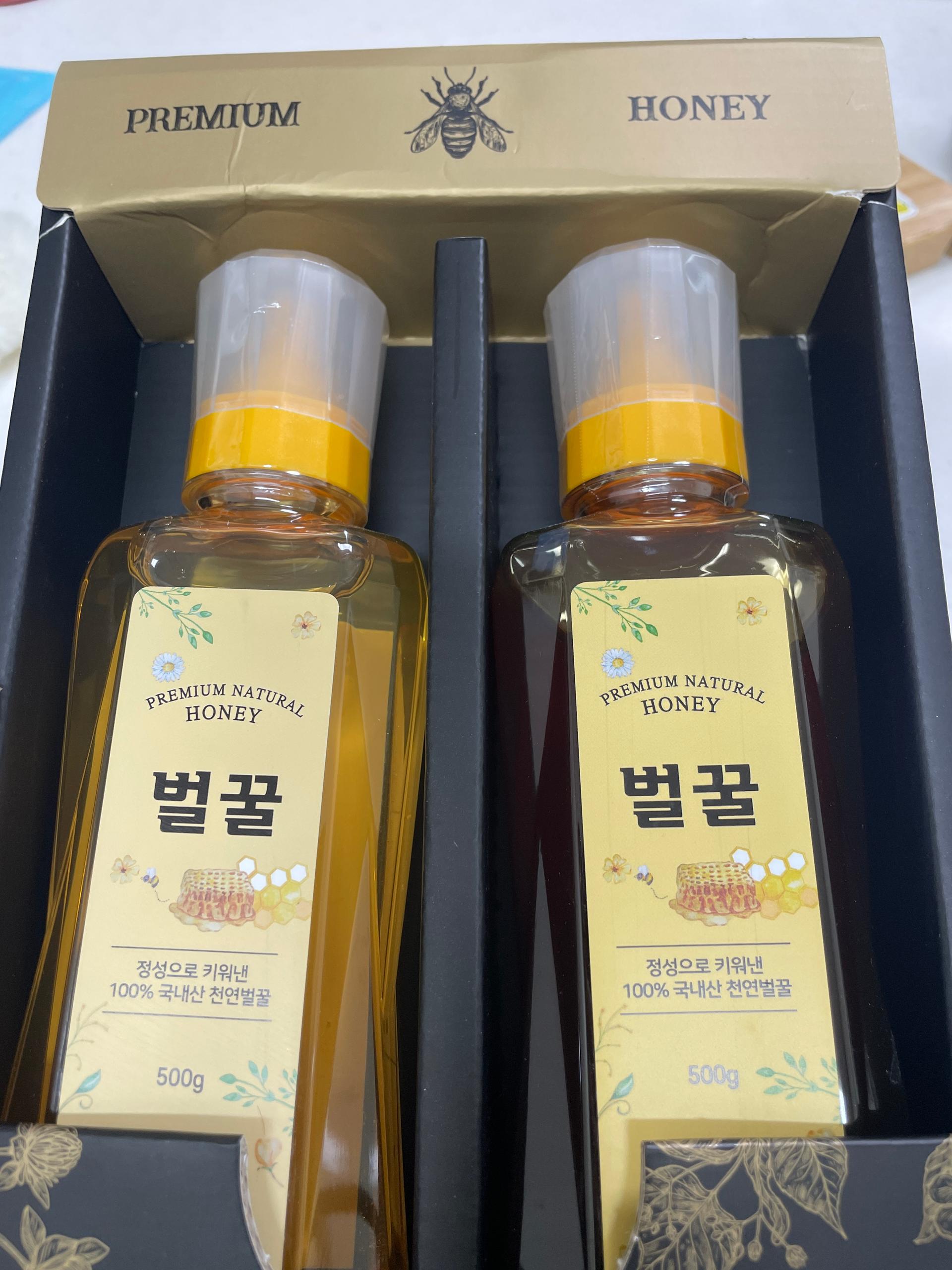 천연 토종꿀 선물세트 (아카시아꿀500g+밤꽃꿀500g)