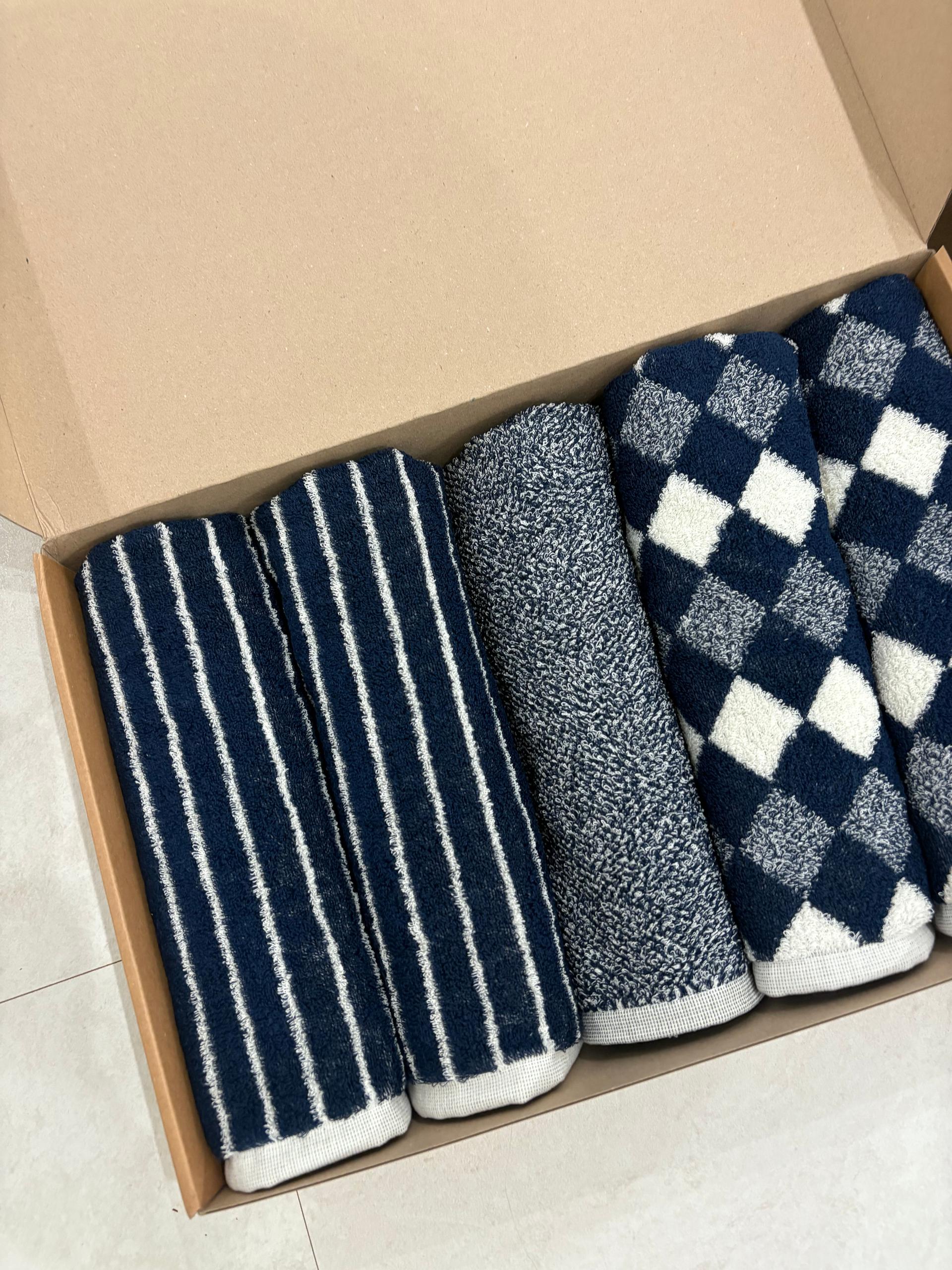 클라우망 60수코마사 선염 호텔수건 × 5장세트(+포장박스)