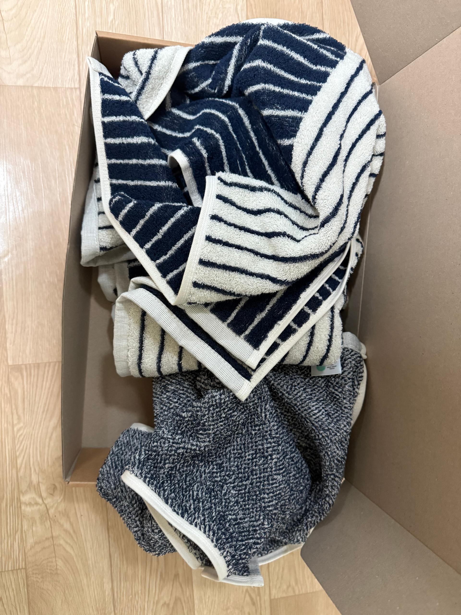 클라우망 60수코마사 선염 호텔수건 × 5장세트(+포장박스)