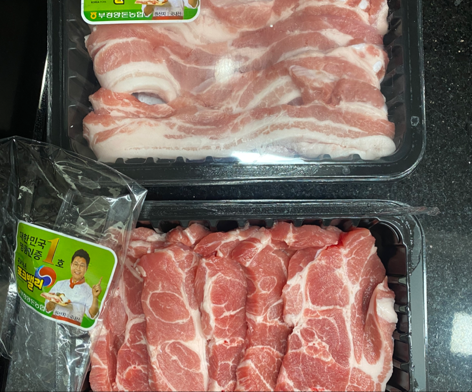 통영 명품 한돈 선물세트 (삼겹 500g+목심 500g) + 부위별 100g 추가 증량