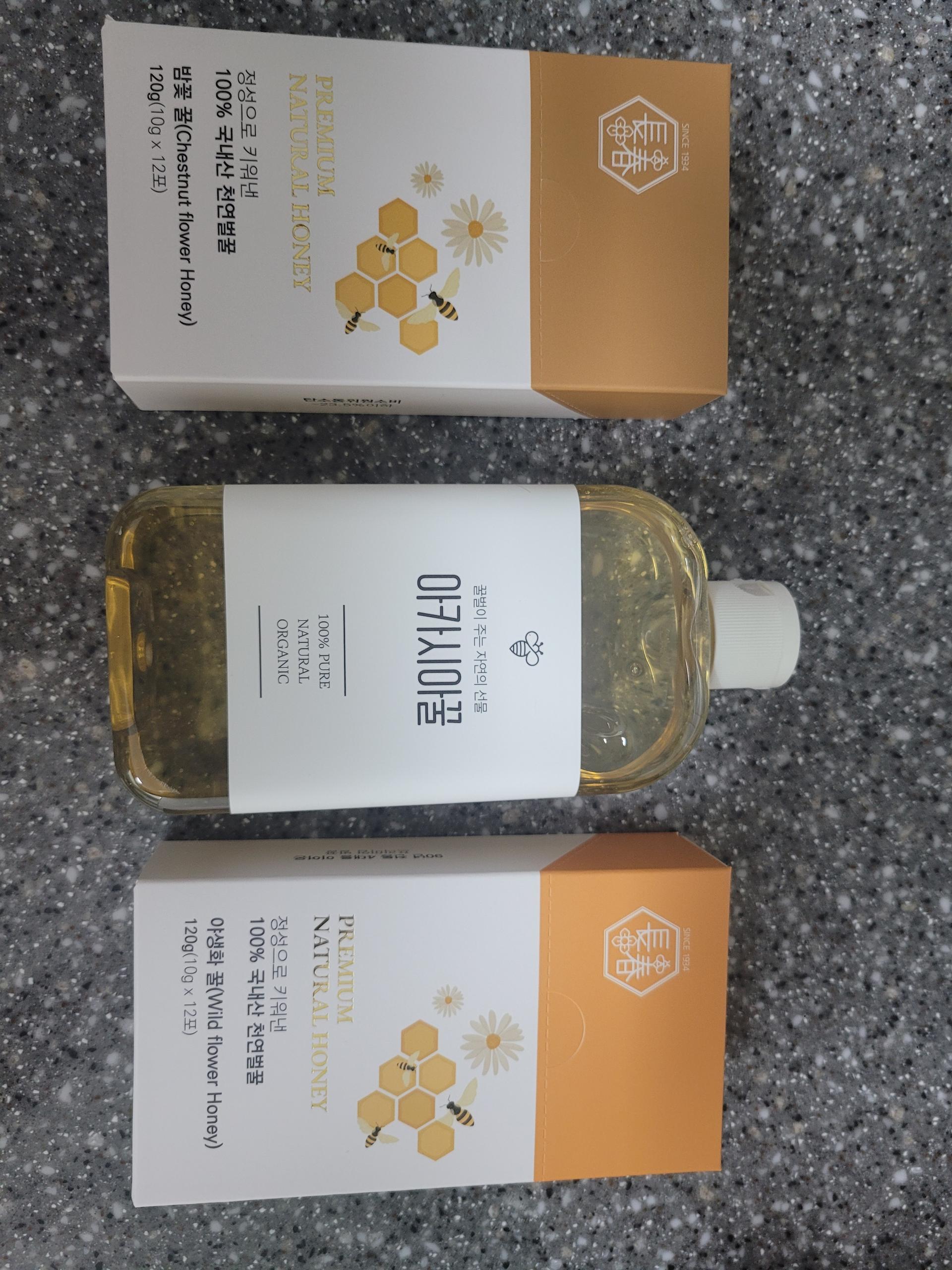 천연 토종꿀 선물세트 (아카시아꿀500g+밤꽃꿀500g)