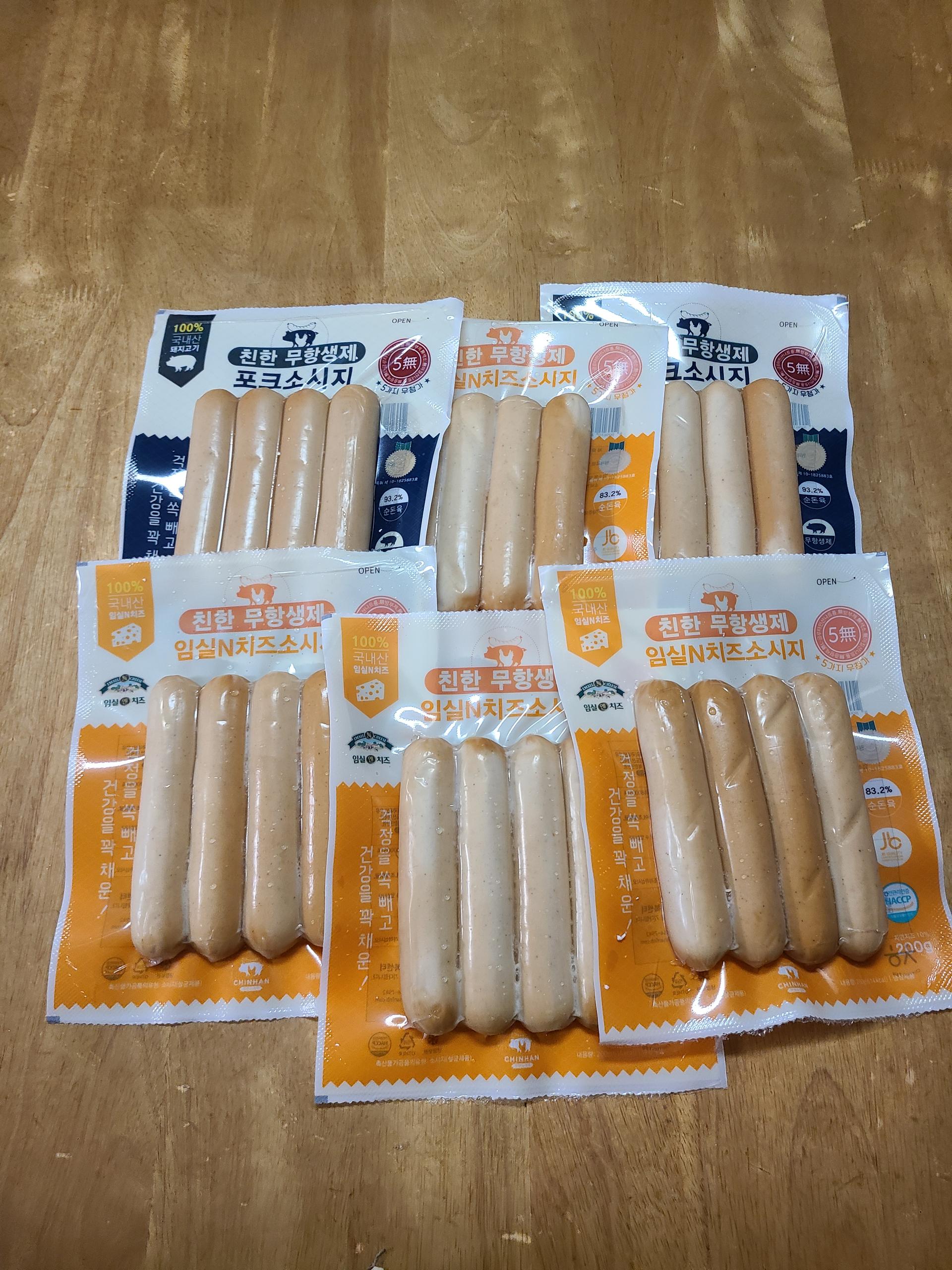 친한 무항생제 임실N치즈(4팩) & 포크(2팩) 소시지 세트