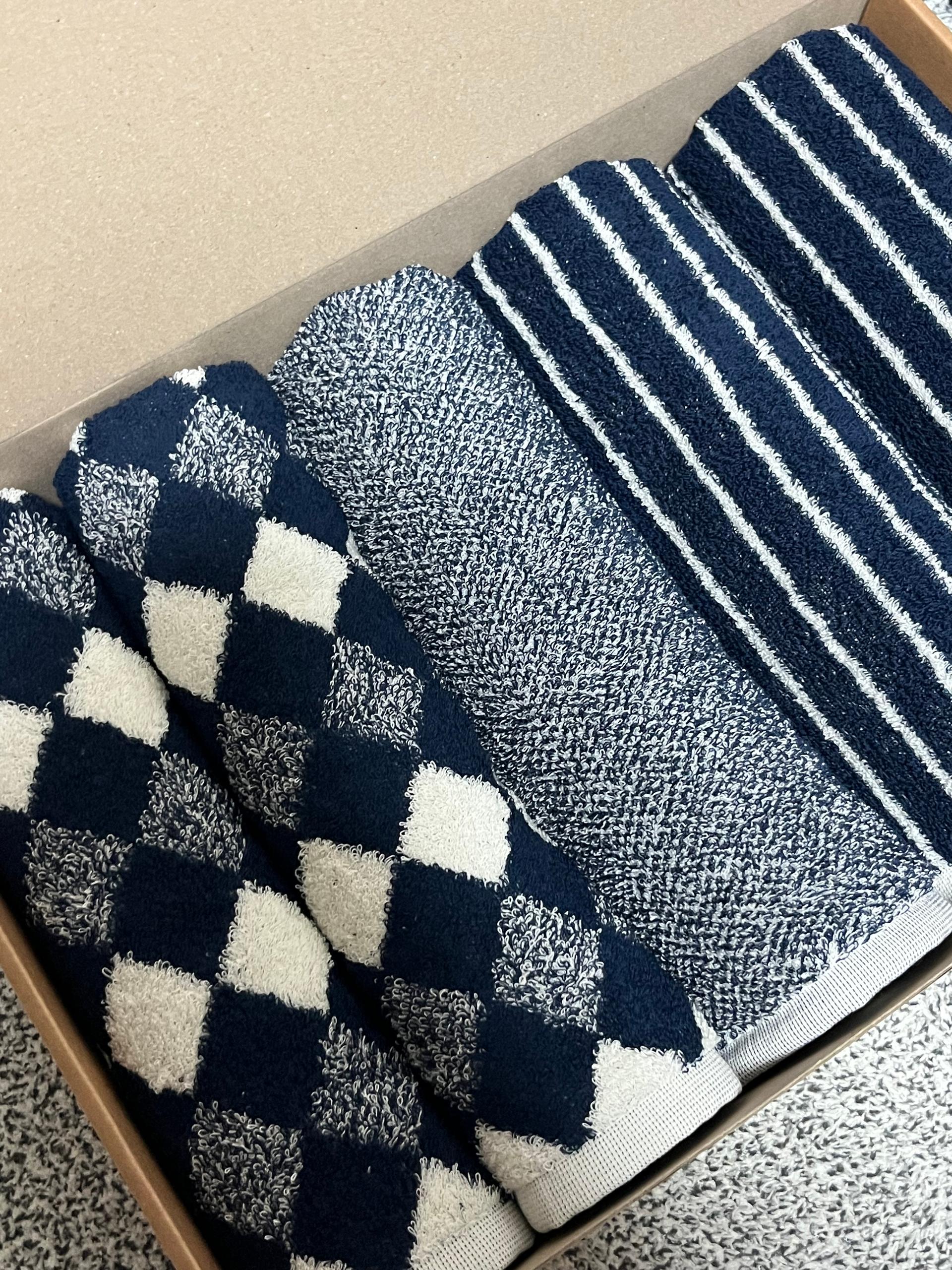 클라우망 60수코마사 선염 호텔수건 × 5장세트(+포장박스)