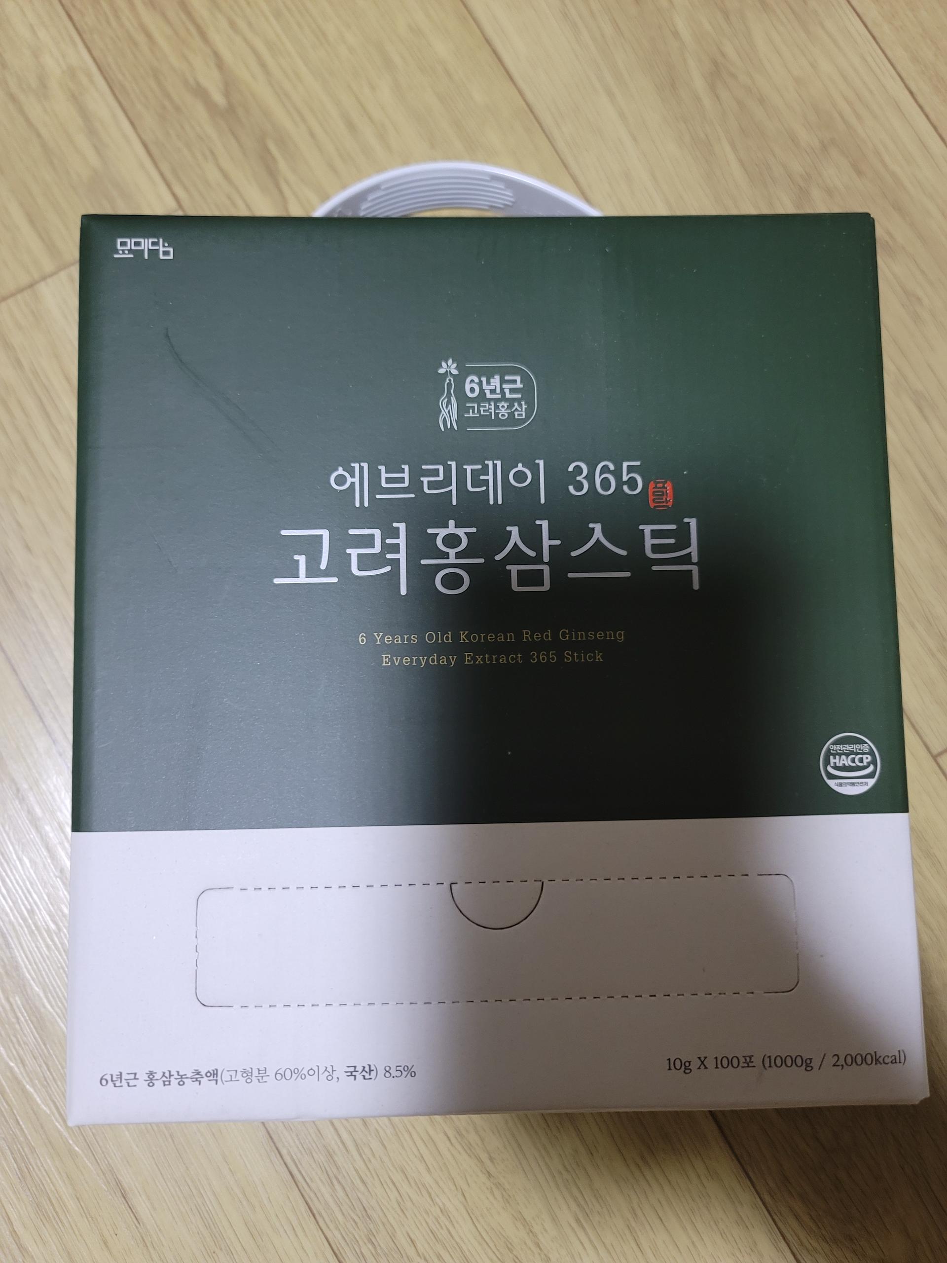 묘미담 6년근 에브리데이365 고려홍삼스틱 100포