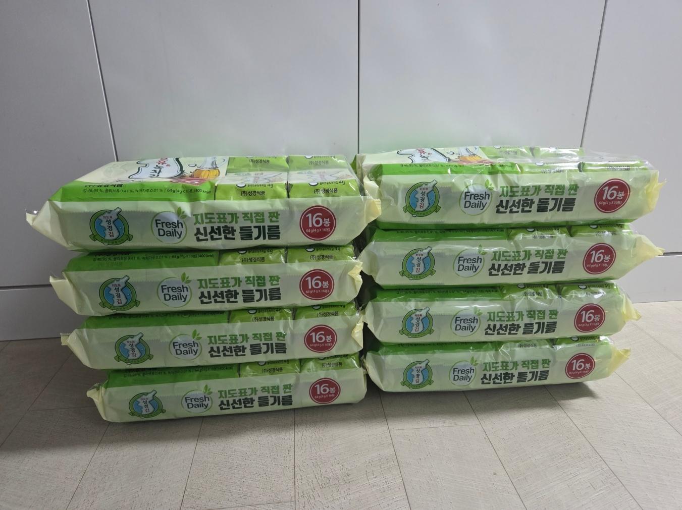 지도표 성경김_올리브&녹차식탁김 4g × 16봉 × 8봉 (128봉/1BOX)