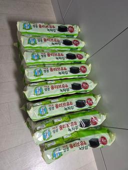 지도표 성경김_올리브&녹차식탁김 4g × 16봉 × 8봉 (128봉/1BOX)-2