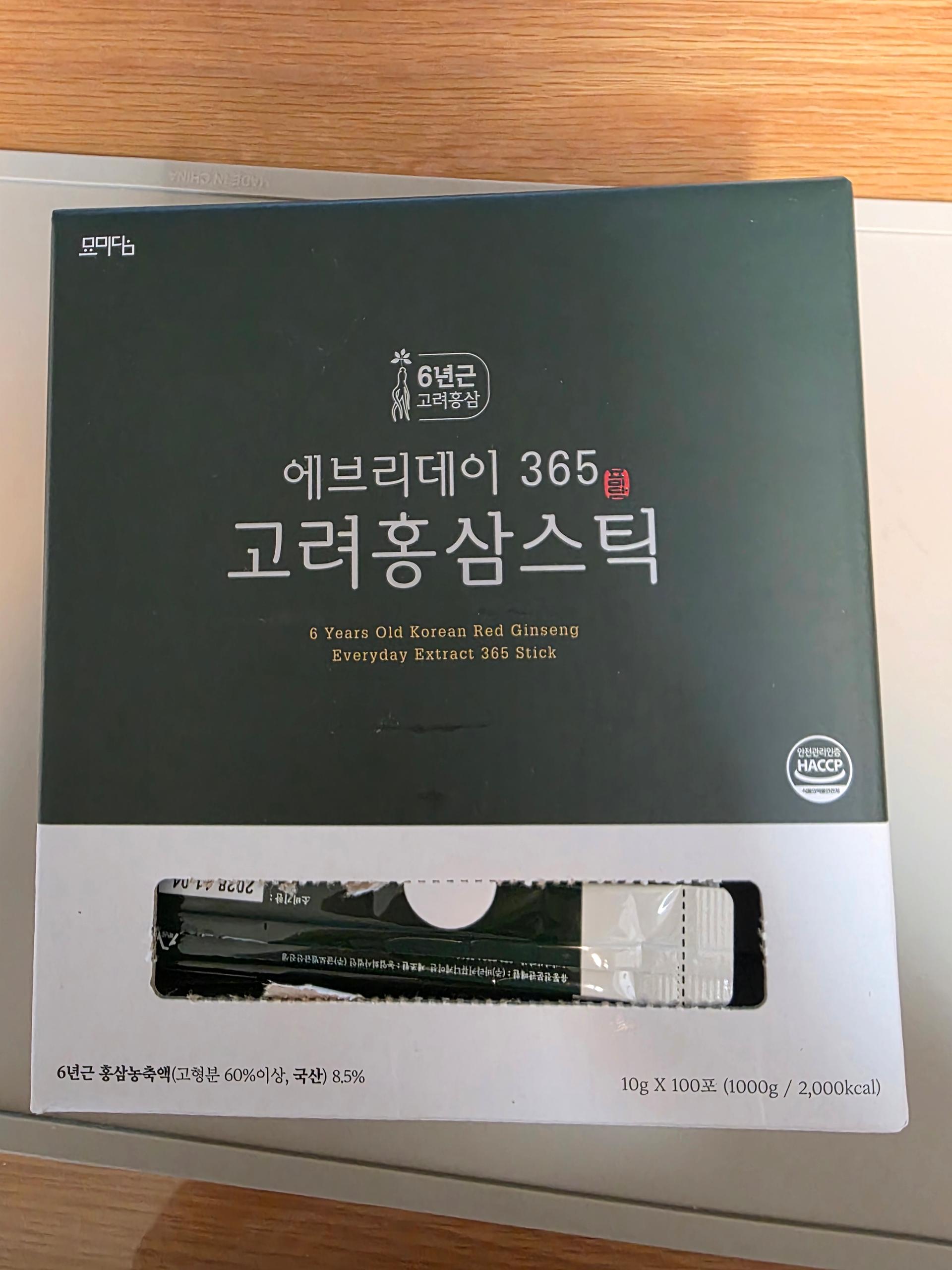 묘미담 6년근 에브리데이365 고려홍삼스틱 100포