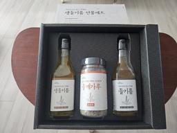 들기름 180ml+생들기름 180ml+들깨가루 120g 3종 선물세트-1