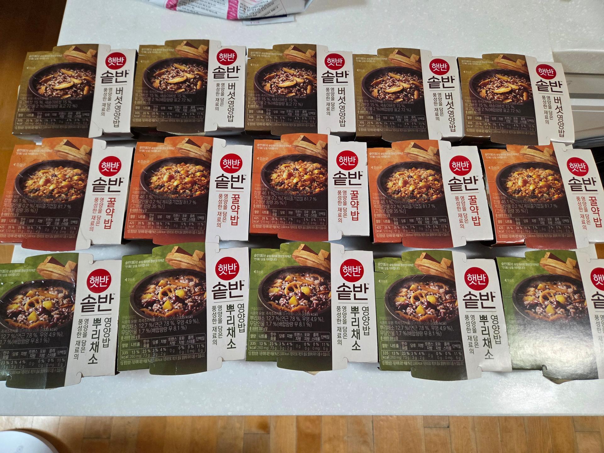 한끼든든 CJ꾸러미(솥반, 3종 각 5개씩)