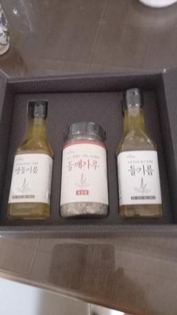 들기름 180ml+생들기름 180ml+들깨가루 120g 3종 선물세트-1