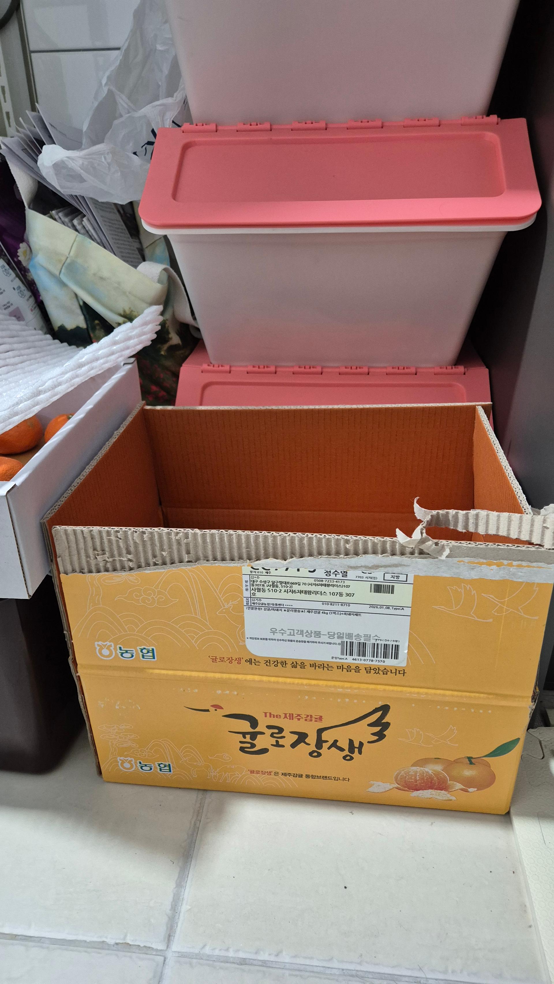 [연말한정! 감귤/흑돼지 ★분리발송★] 제주감귤 4kg (1박스)+흑돼지세트 이미지