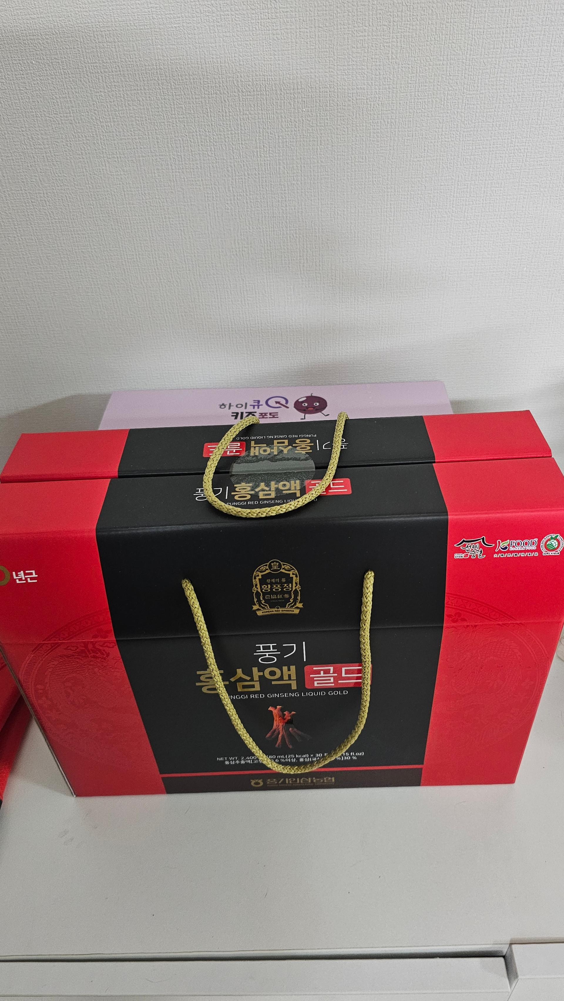 [EVENT ~ 2월 18일까지] 풍기 홍삼액 골드 80ml × 30포 + 하이큐 키즈 배도라지 & 포도 각 10포 추가 증정