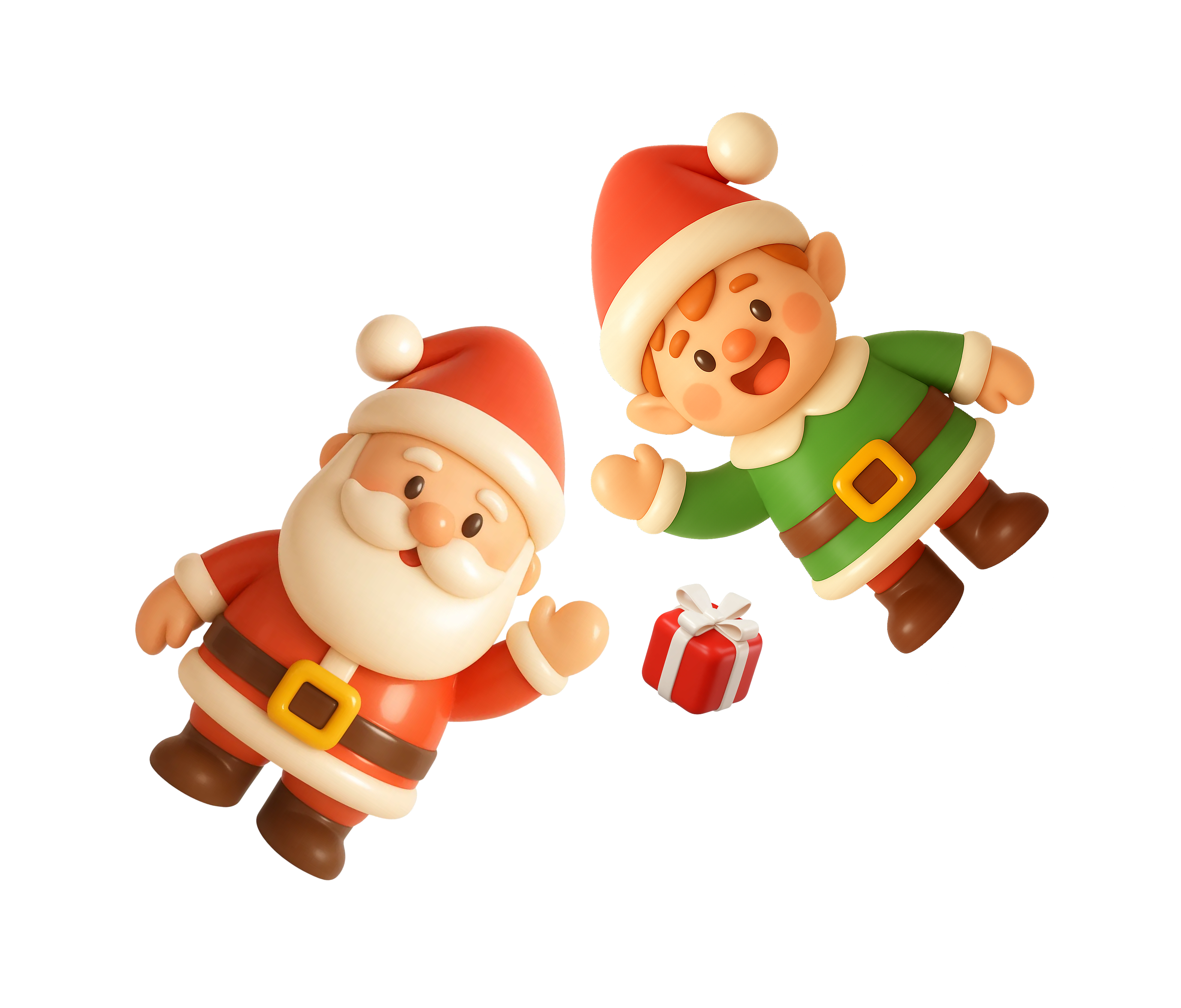 크리스마스 산타와 요정 캐릭터